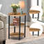 Table de bout ovale avec tablettes de rangement à 3 niveaux Jakwan-92731956