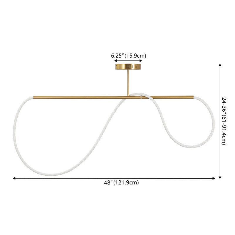 Alessio 1 - Light LED Flush Mount, 36" H x 39.98" W x 0.75" D, Brass Gold