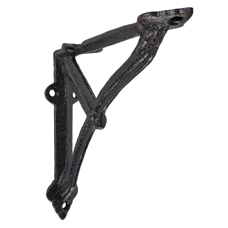Stalham Half Round Bracket with Support, Antique Black