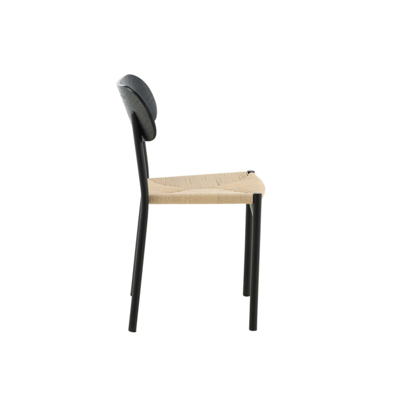 47cm H Side Chair, Black/Natural
