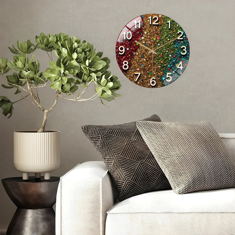 Horloge murale 12 po Glitter-Face-With-Confetti