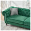 Canapé 65 pouces Chesterfield en velours avec accoudoirs roulés et garniture cloutée 65 po
