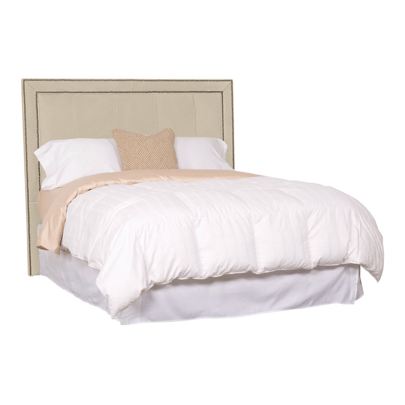 Hillary/Hank Queen Nailhead Upholstered Panel Headboard, Yes, Tuck Linen