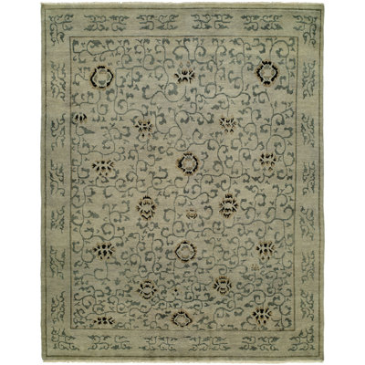 Evalyn Wool Oriental Area Rug in Beige
