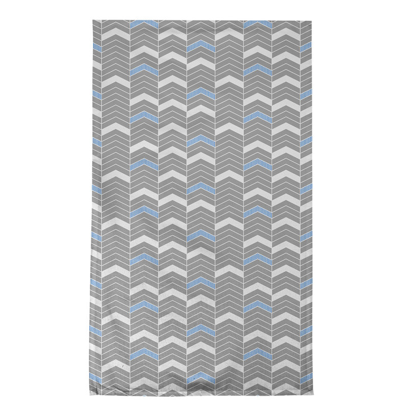 Stephenie Tea Towel Kitchen Towel, Gray/Blue, Cotton Twill