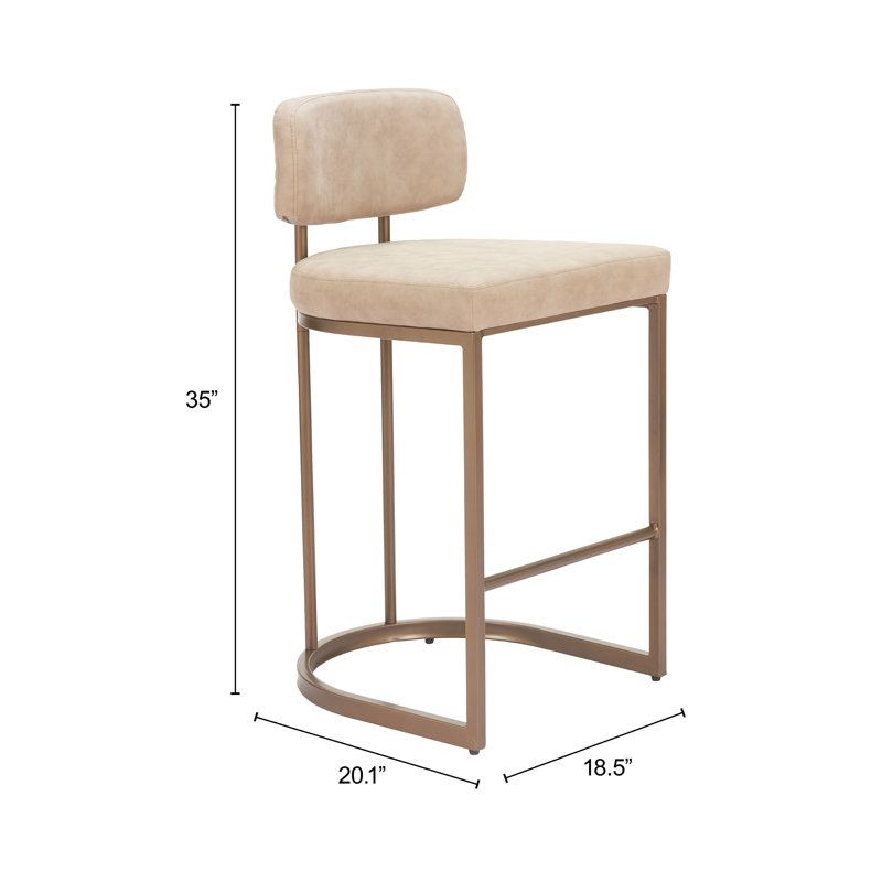Velar Counter Stool (Set Of 2) Beige, Counter Stool (26" Seat Height)