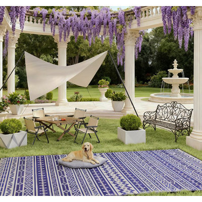 Tapis de patio, tapis d'extérieur, tapis d'extérieur réversible, paille de plastique imperméable avec sac de transport