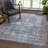Washable Non-Slip Traditional Area Rug - Slate Gray / Blue Rug for Entryway, Hallway, Bathroom, and Kitchen - Fellers-1669269591
