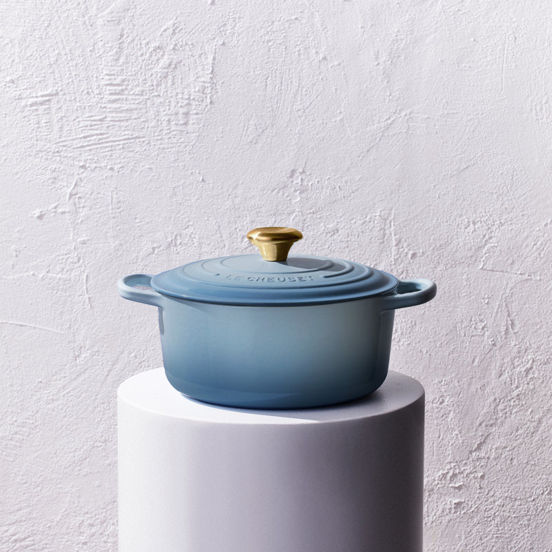 Le Creuset Cast Iron Round Casserole, 24cm / 4.2L, Chambray