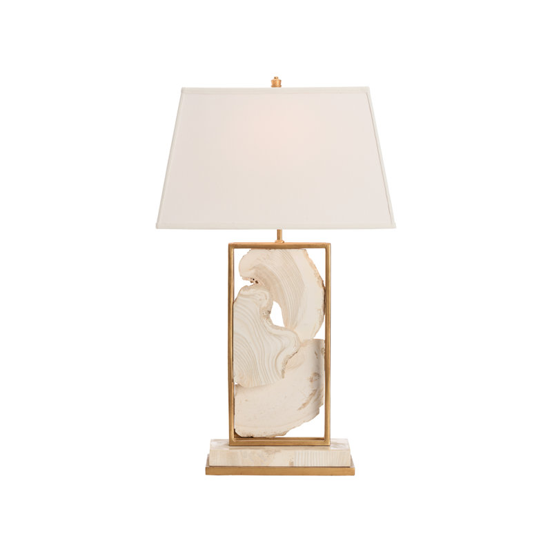 Lampe de table en pierre blanche