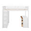 Lit mezzanine double avec tablettes et bureau