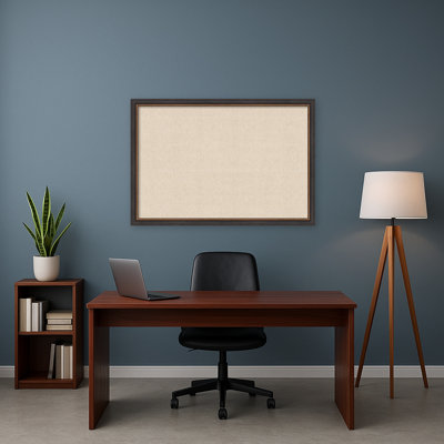 Tableau magnétique en tissu encadré, 39 x 27 cm, motif tissé neutre, pour l'organisation murale