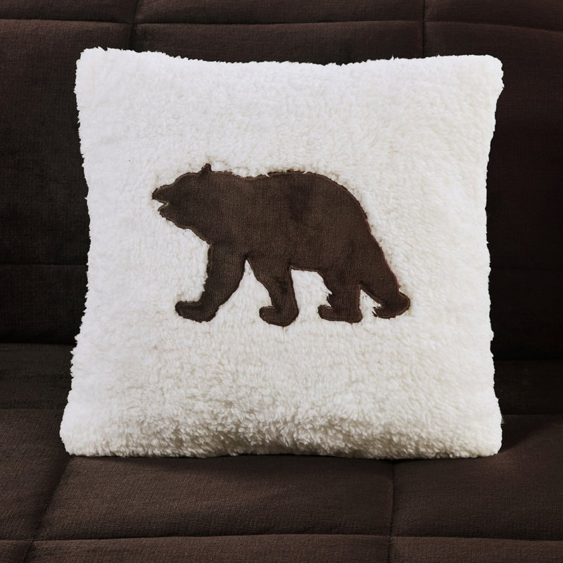 Édredon Cozy King - Pour inverser le tissu l 20 po x l 36 po, taies décoratives l 18 po x 18 po., Brun / Ivoire