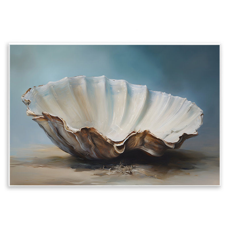 Art mural coquillage plage neutre par Petal Prints Design, H 10 po x l 15 po