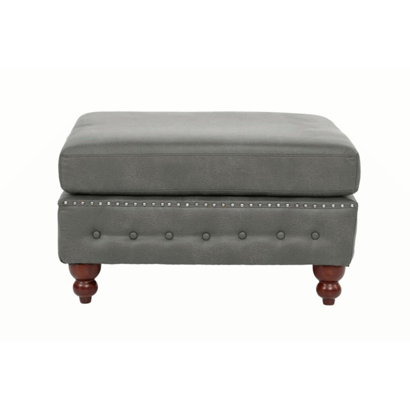 Meuble de salon 1pc avec repose-pieds capitonné, Brun