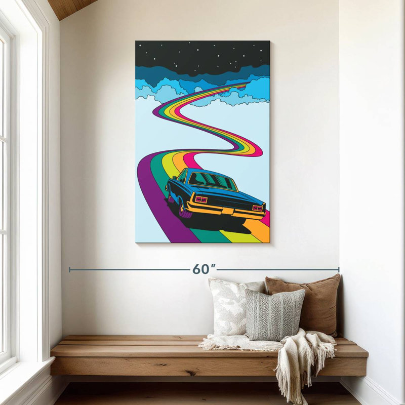 Mehar Rainbow Road Car, 45" H x 30" W