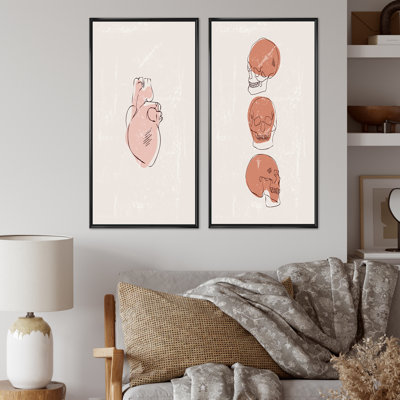 «Humain rétro Anatomie I», ensemble de 2 peintures