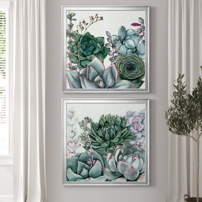 «Succulent Garden I», ensemble de 2 reproductions d'art sur toile
