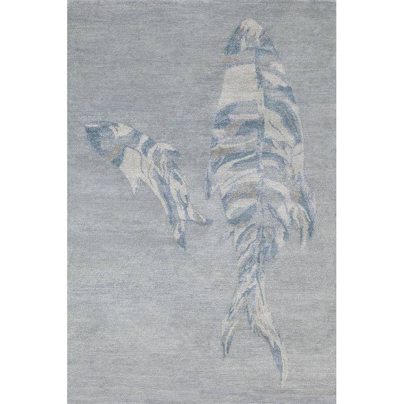 Pesce Area Rug in Stone-Blue/Gray/Mineral/Light Blue, Rectangle 13' x 18'
