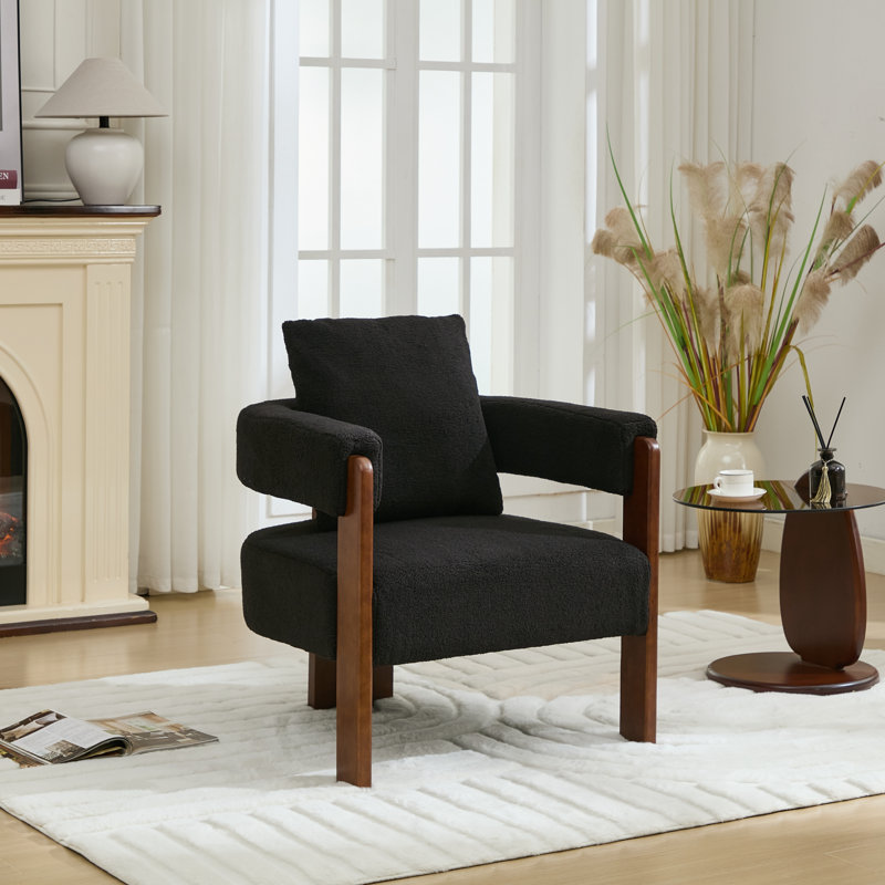 Chaise d'appoint rembourrée à 3 pieds, Black