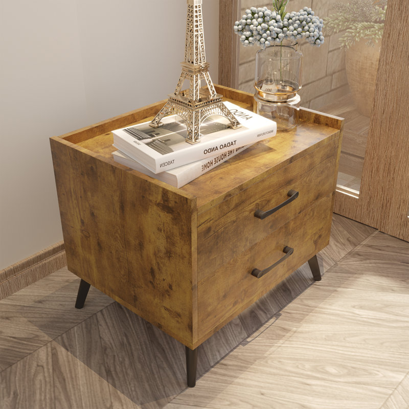 20'' 2-Drawer Nightstand, Brown