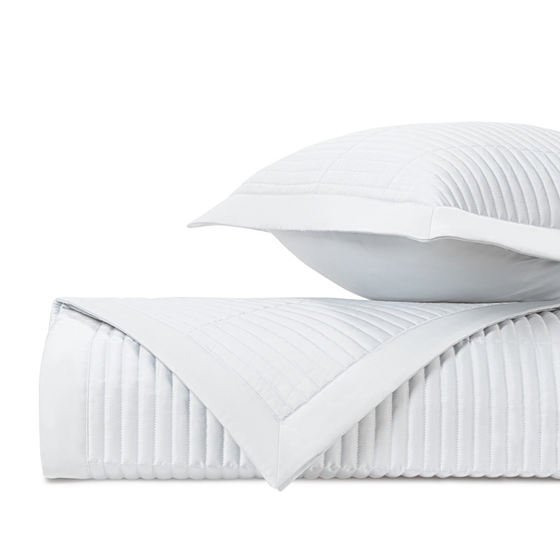 Channel Single Coverlet, White, Twin Coverlet / Bedspread