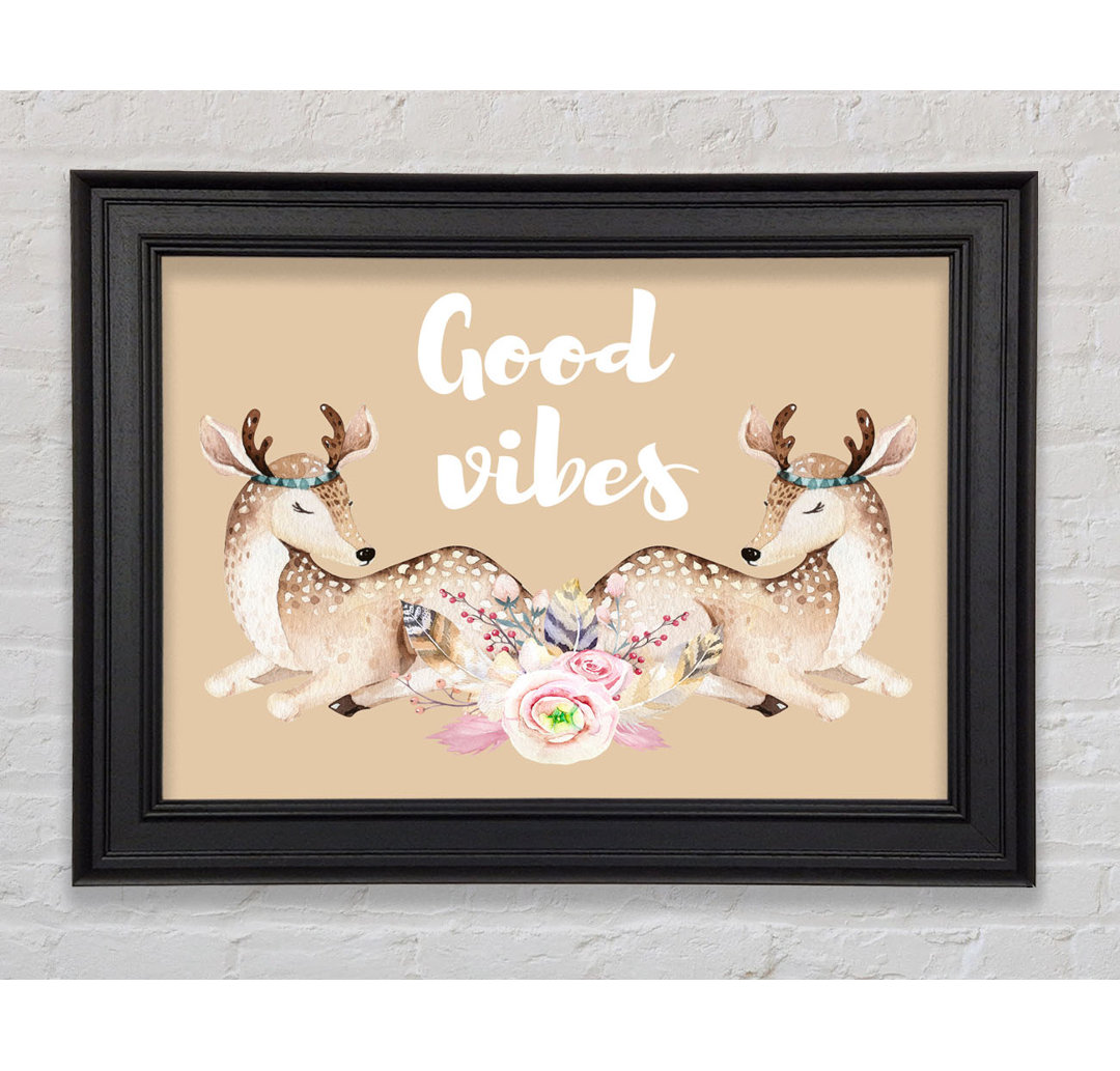 Good Vibes Woodland Animals Gerahmter Druck