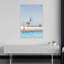 «Beachside Basketball Court», art mural côtier abstrait serein-129145737