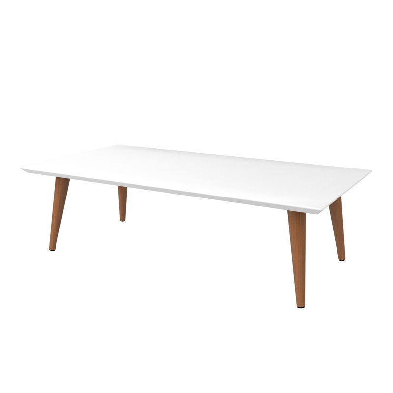 Utopia 40" Contemporary Modern Rectangle Coffee Table in White, White Gloss