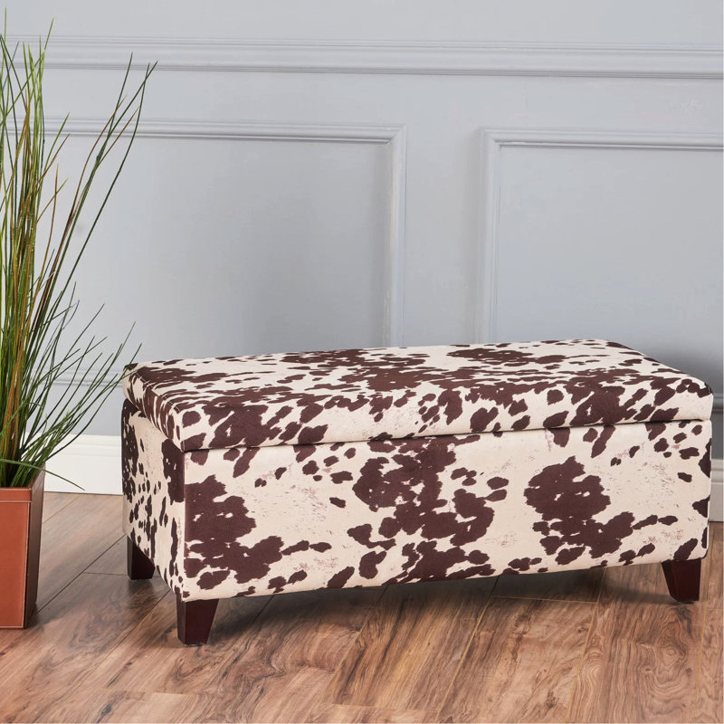 Rangement élégant avec velours doux et charnière - P 19,00 po contemporain pour couvertures multicolore brun l 16,25 po x P 38,22 po