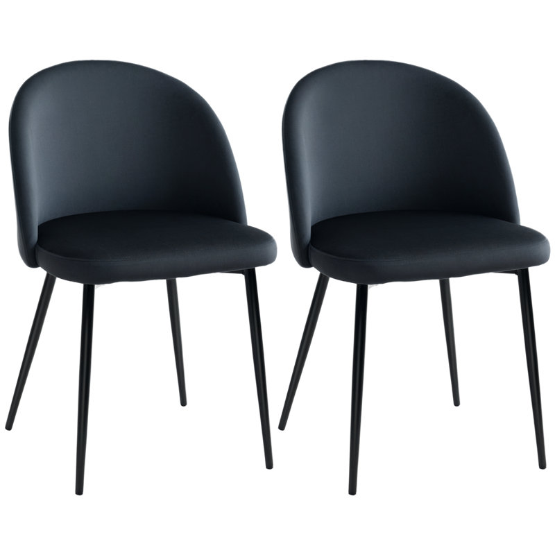 Chaise d'appoint rembourrée en velours noir Doop, Noir, noir, noir, noir
