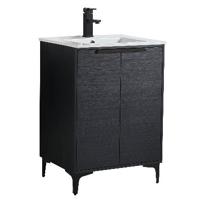 24'' Single Bathroom Vanity with Ceramic Top