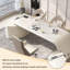 Bureau de 70,87 po en granit blanc italien minimaliste pour le bureau-124820109