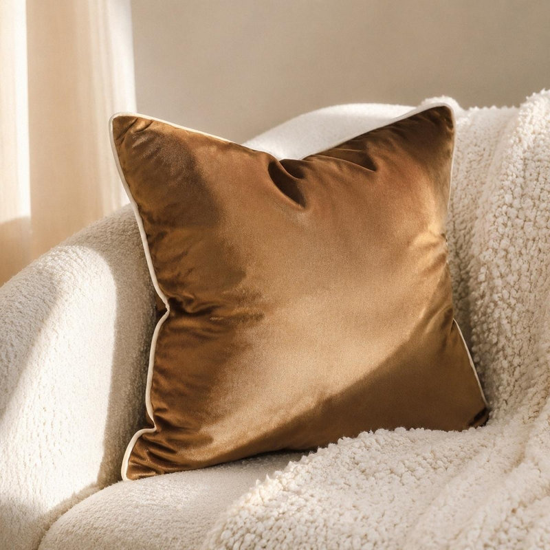 Housse de coussin Minimalist, Chameau foncé