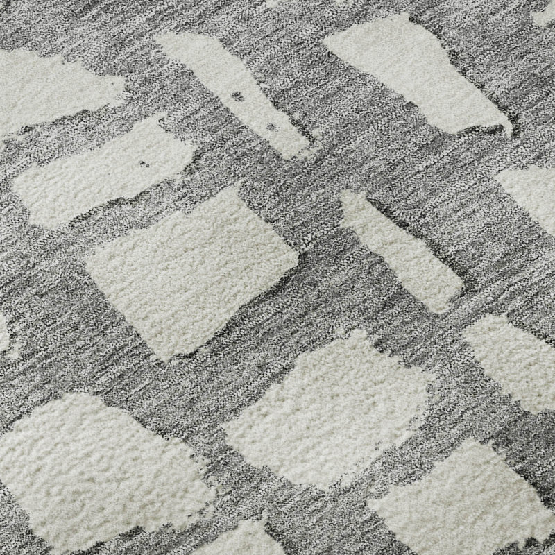 Premium Machine Washable Prisco Gray Rug, Rectangle 10' x 14'