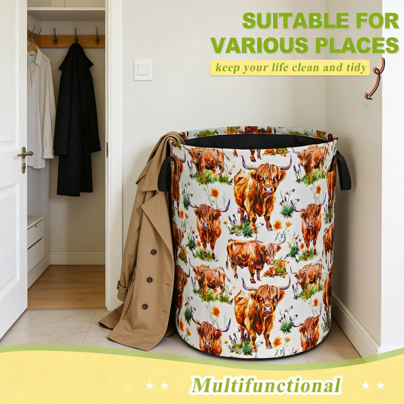 Foldable Laundry Basket With Handles, Waterproof Oxford Cloth Hamper For Clothes Storage, Toy Organizer For Bathroom, Bedroom, Or Laundry Room