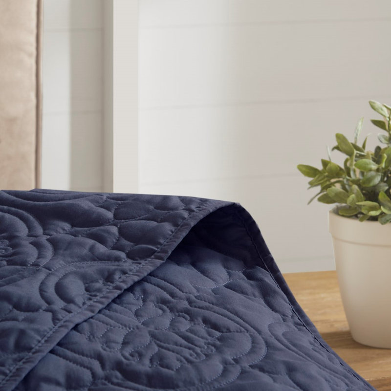 Ensembles de literie de qualité supérieure bleu marine, polyester confortable, style transitionnel pour la maison
