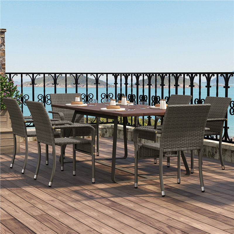 Stackable Outdoor Patio Dining Armchair, Grey