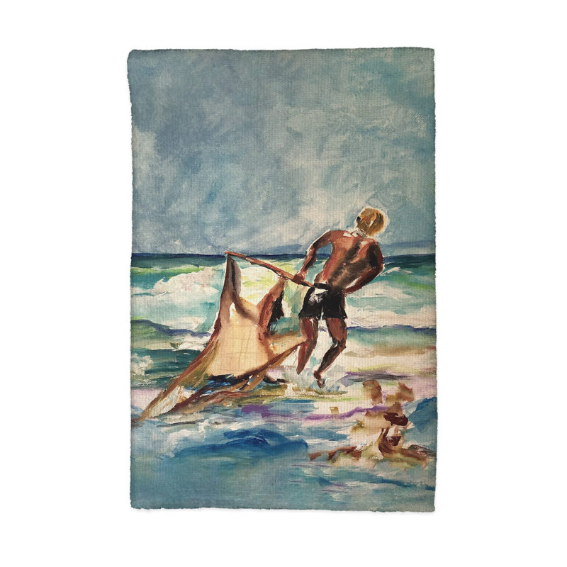 Serviette de cuisine filet de pêche