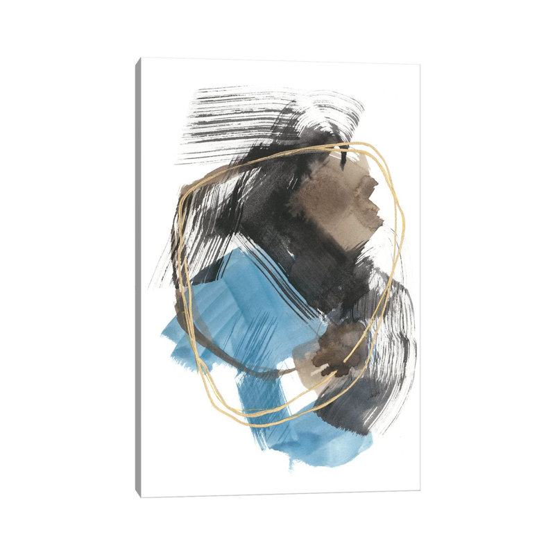 « Gold loops II » par Jennifer Goldberger-impression, H 18 po x l 12 po x 1,5 po, Toile tendue