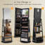 Armoire à bijoux verrouillable pivotante à 360 ° avec miroir DEL pleine longueur