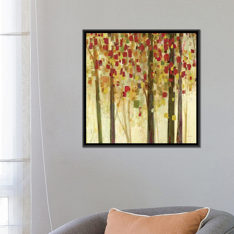«Autumn Shimmer», impression sur toile, H 18 po x l 18 po x P 1,5 po, Toile avec cadre flottant noir, Pas de tapis