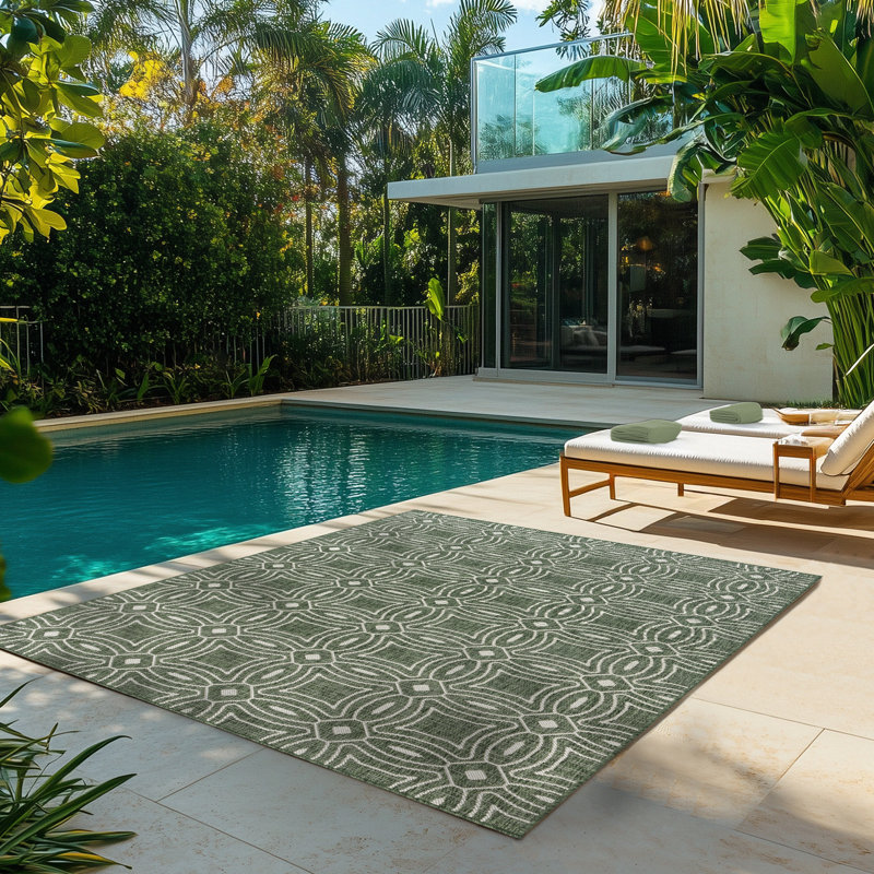 Tapis tissé à plat en polypropylène crème / ivoire Savara, Rectangle 5 pi 3 po x 7 pi