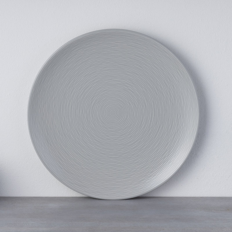 Plateau rond tourbillonnant 12,25 po Noritake, gris