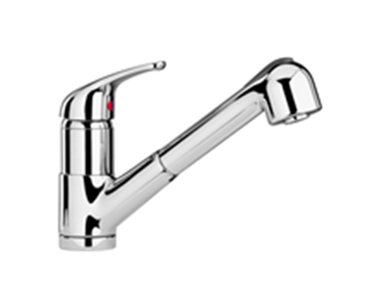 Piralla Creta Pull Out Kitchen Faucet, Brushed Nickel
