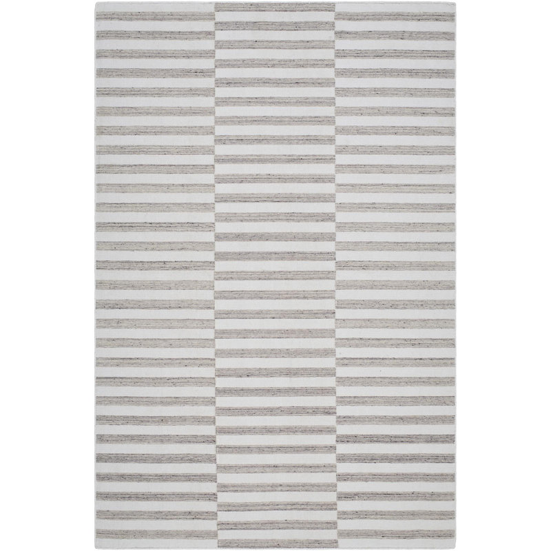 Ernie tissé à la main recyclé P.E.T. Tapis argent clair / ardoise pâle, Rectangle 5 pi x 7 pi 6 po