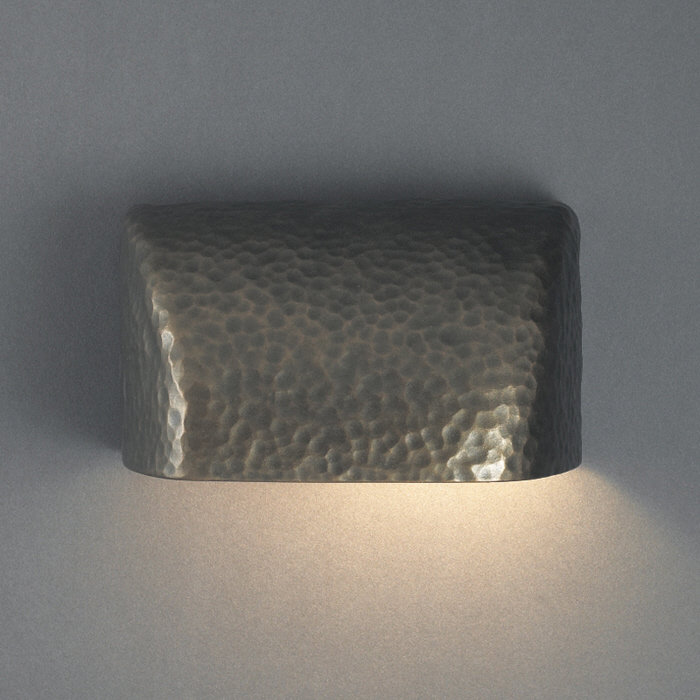 Armance Ceramic Wall Light, Hammered Brass