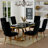 Black And Gold Dining Chairs With Buttons Tufted Backrest And Cabriole Legs Set Of 4