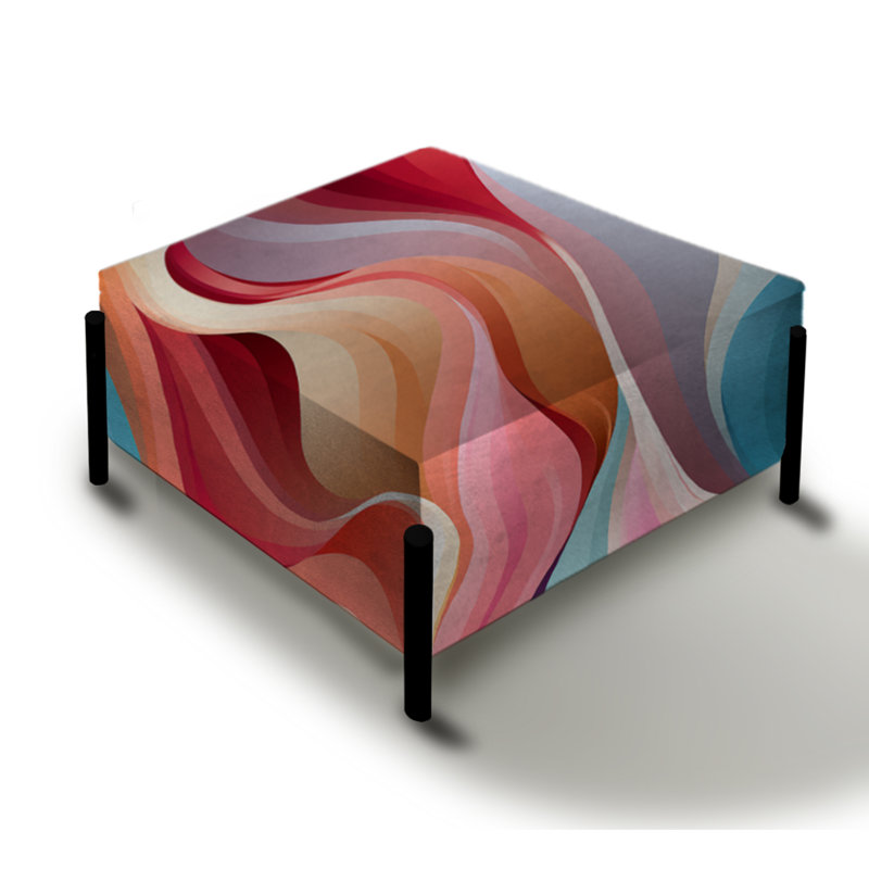 Modern Whispers - Grand repose-pieds carré rayé