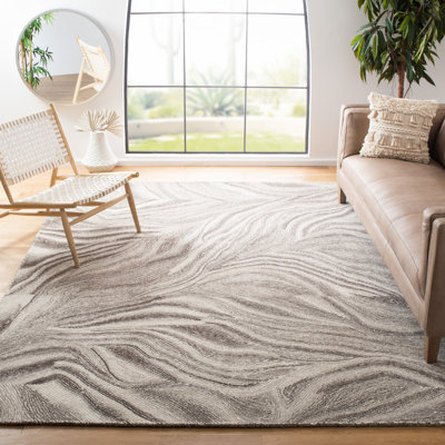 Tapis abstrait en laine et coton touffeté à la main Albria